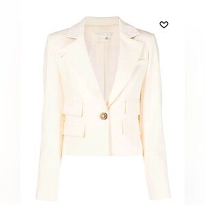 Veronica Beard Boon Cropped Jacket Ecru,  Size 12
